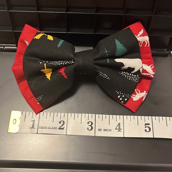 Red and black double bow - Picture 3 of 4